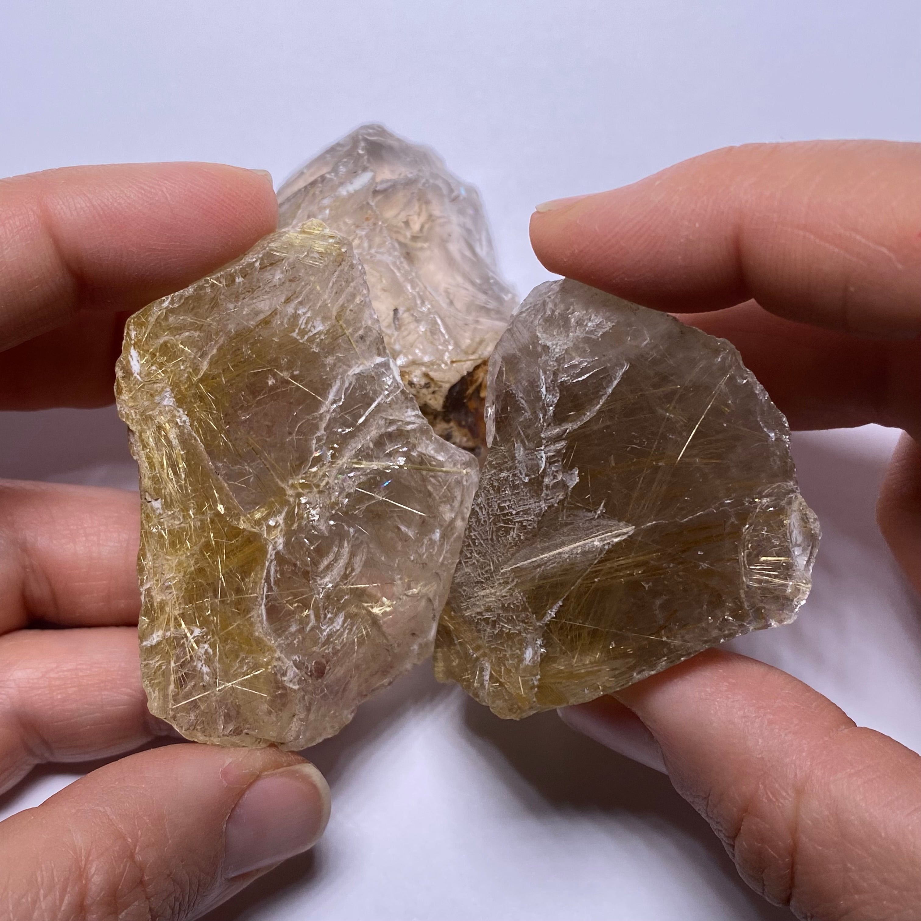 Golden Rutile in Quartz - Brazil