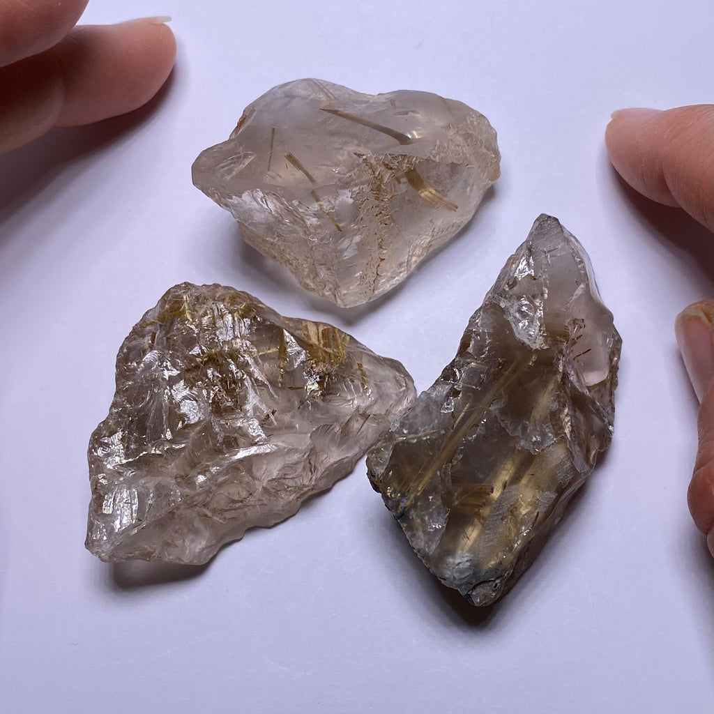 Golden Rutile in Quartz - Brazil