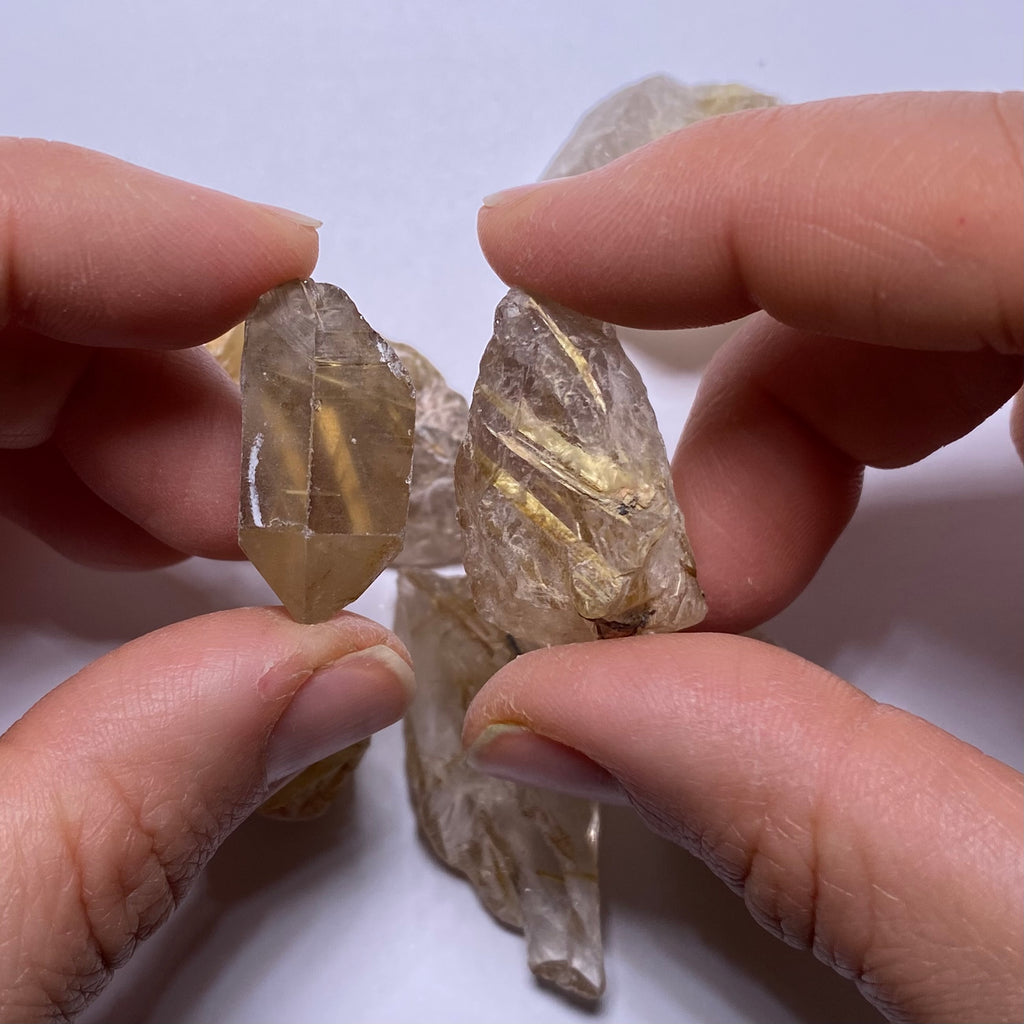 Golden Rutile in Quartz - Brazil