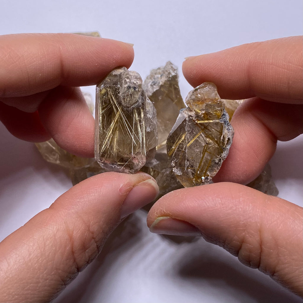 Golden Rutile in Quartz - Brazil