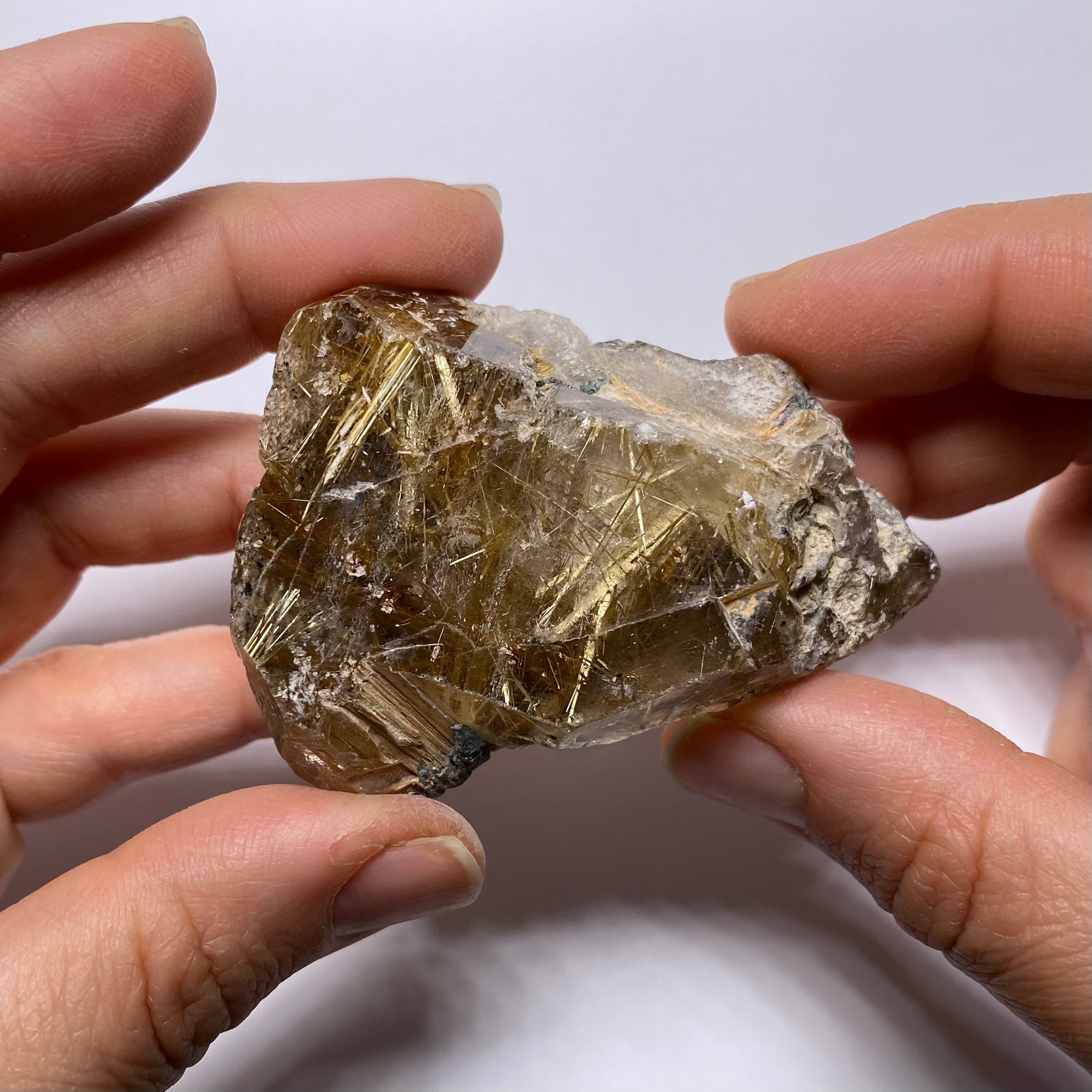 Golden Rutile in Quartz - Brazil