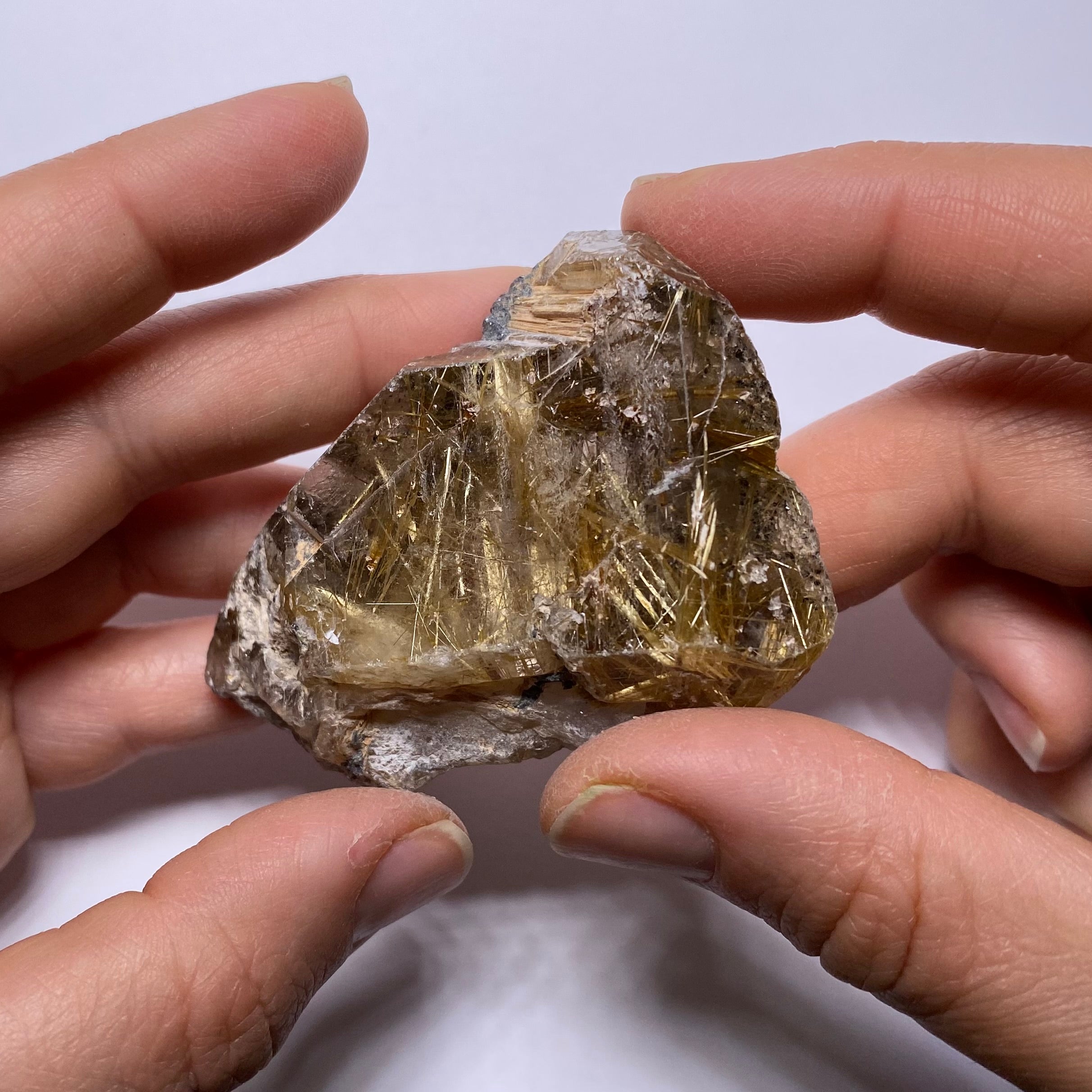 Golden Rutile in Quartz - Brazil