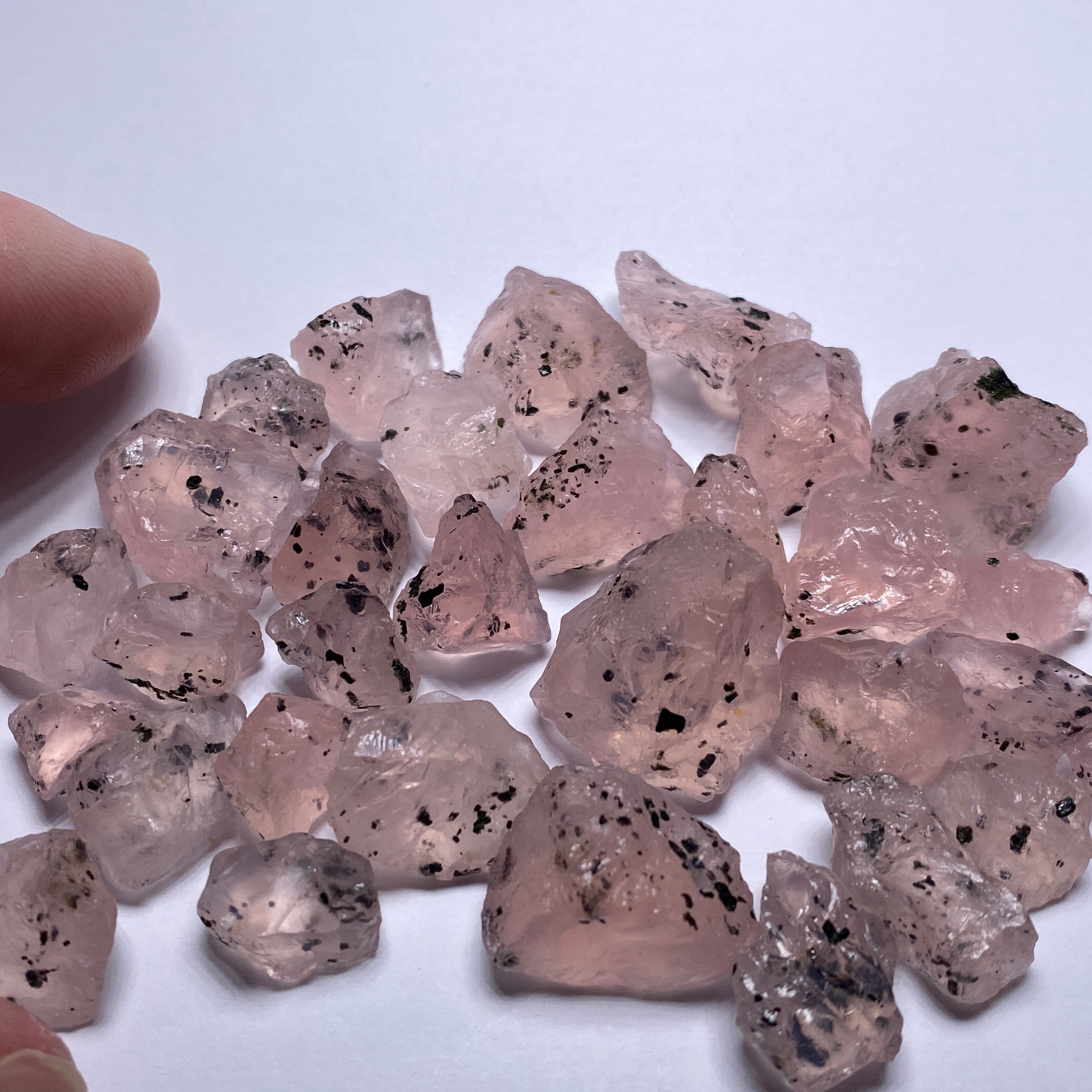 Pink Dragon Fruit Quartz with Diopside