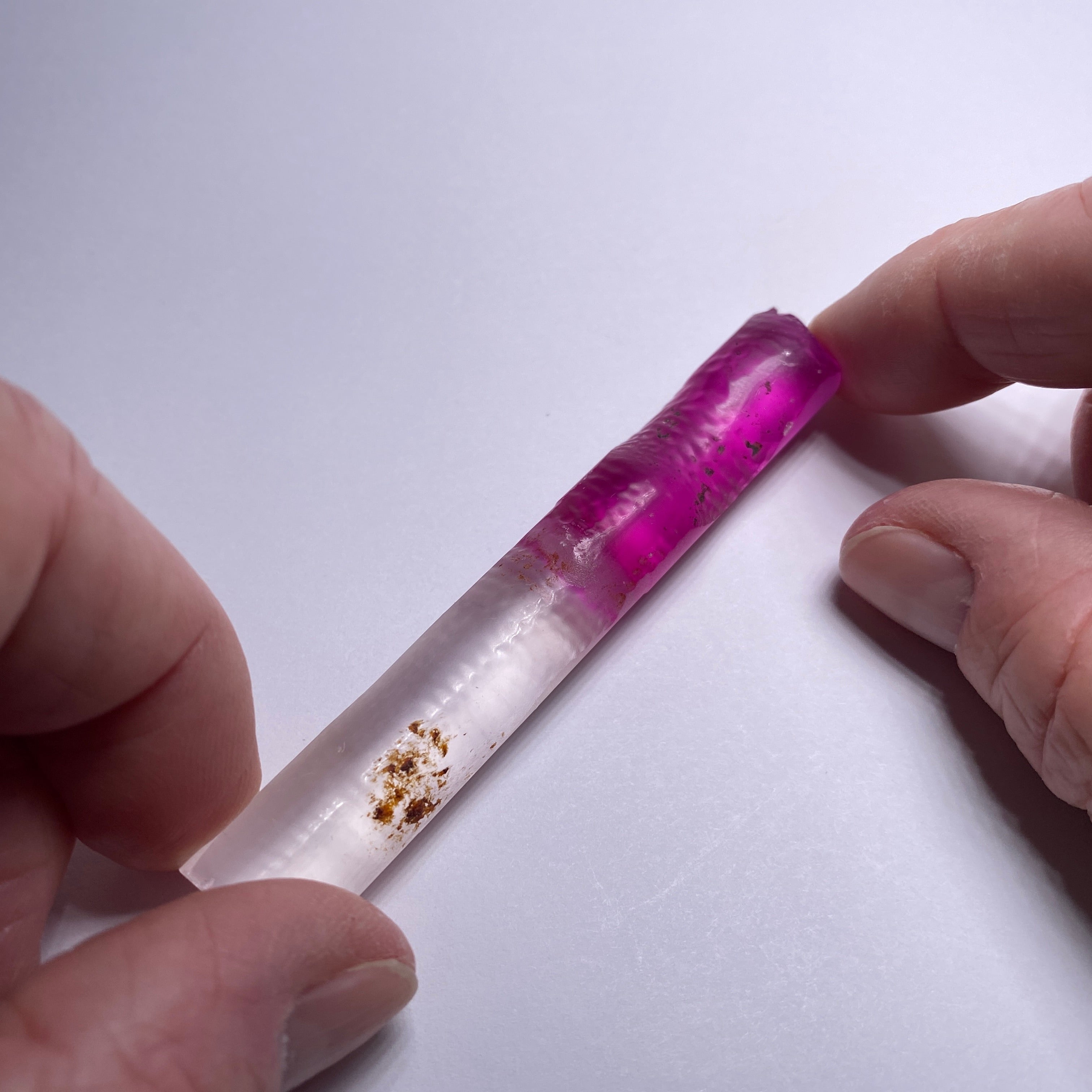 Pink/White Bi-Color Synthetic Corundum