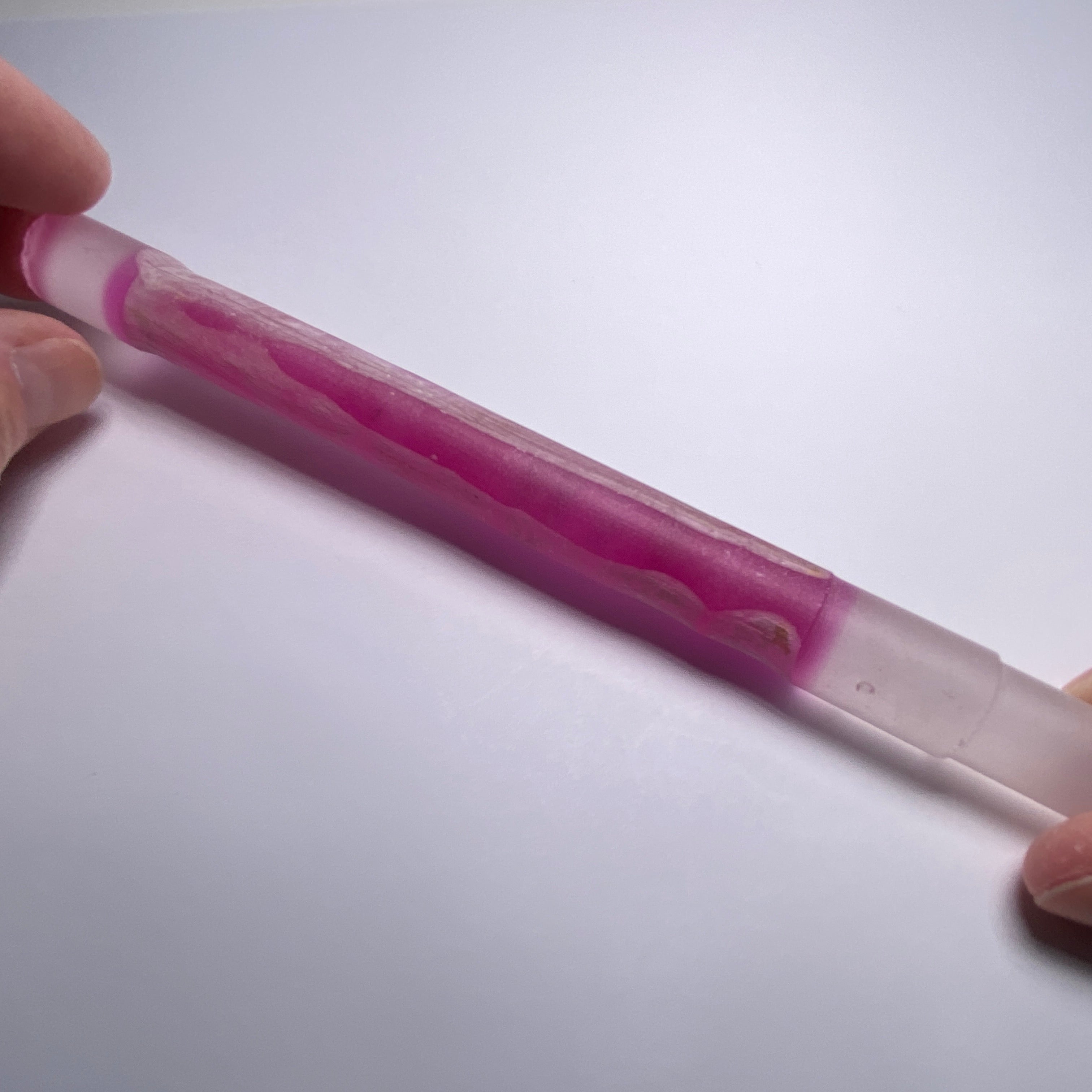 Pink/White Bi-Color Synthetic Corundum