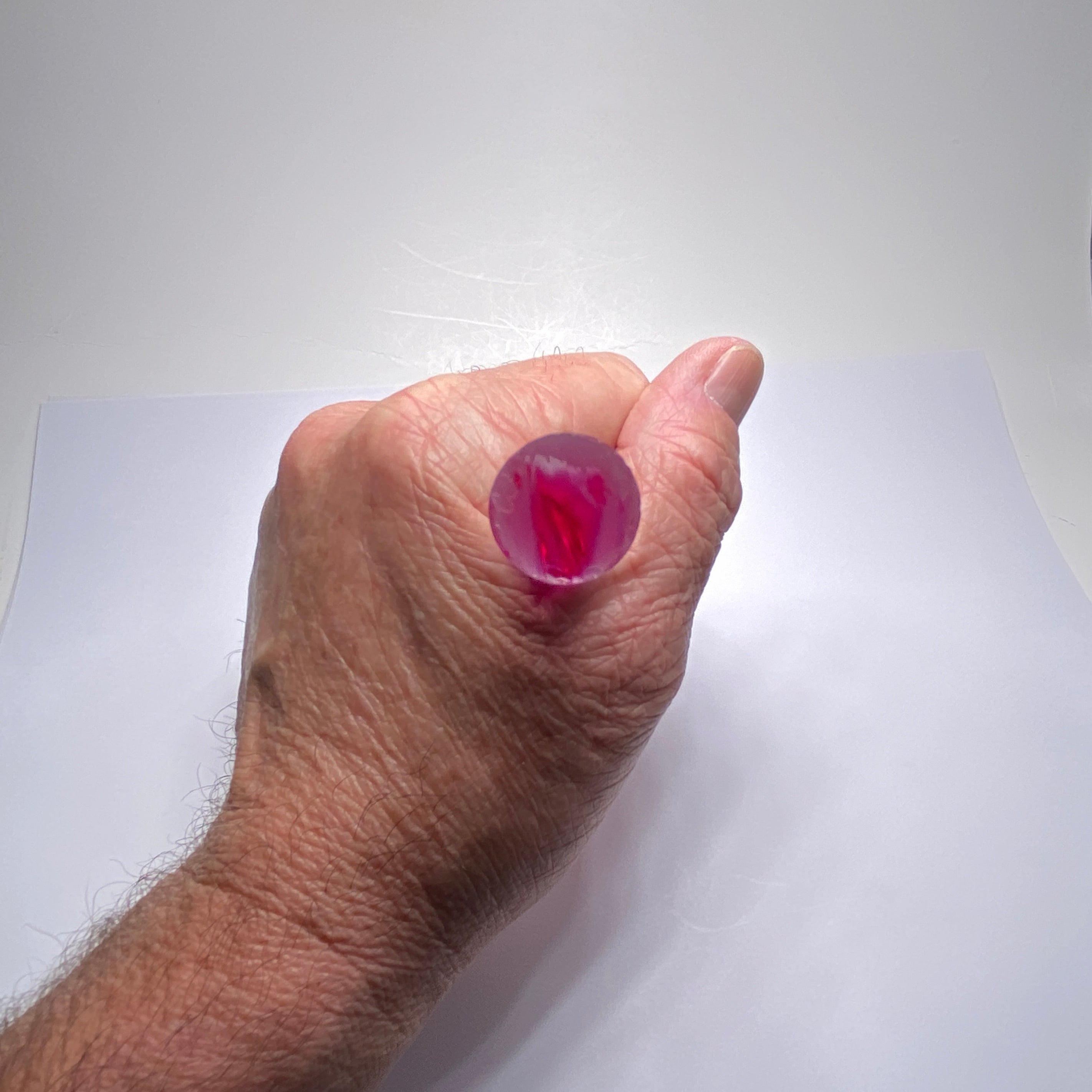 Pink/White Bi-Color Synthetic Corundum