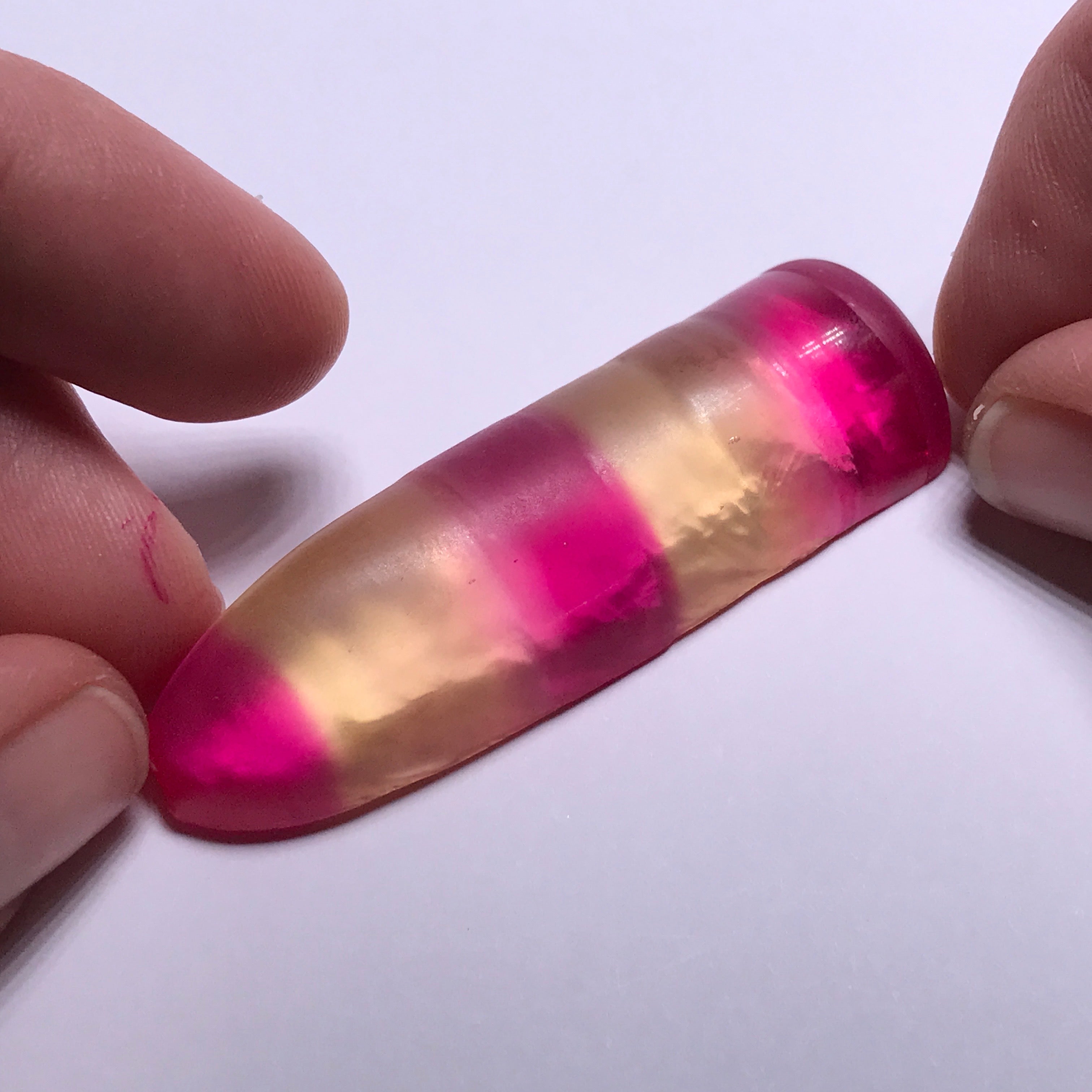 Red/Yellow Bi-Color Synthetic Corundum