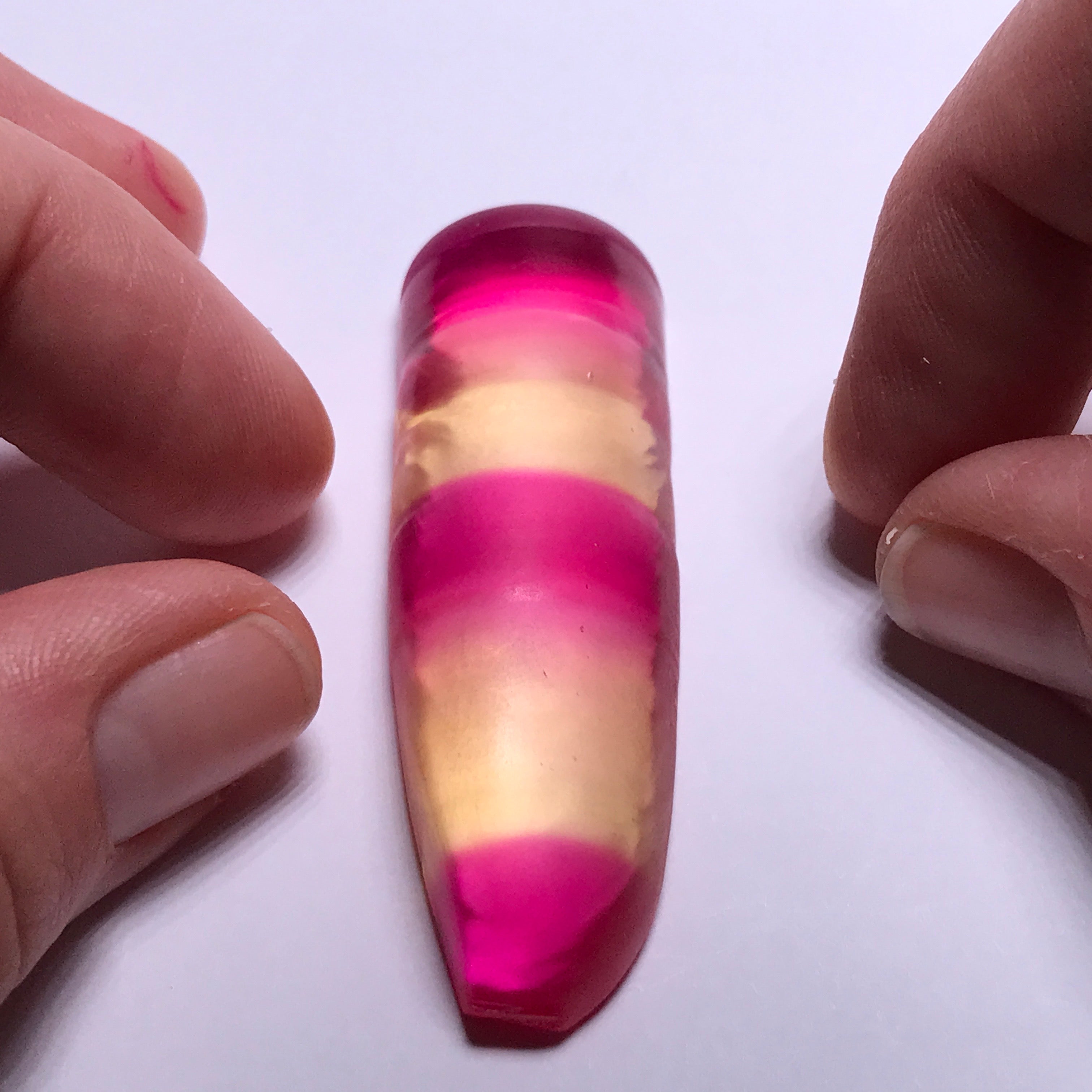 Red/Yellow Bi-Color Synthetic Corundum