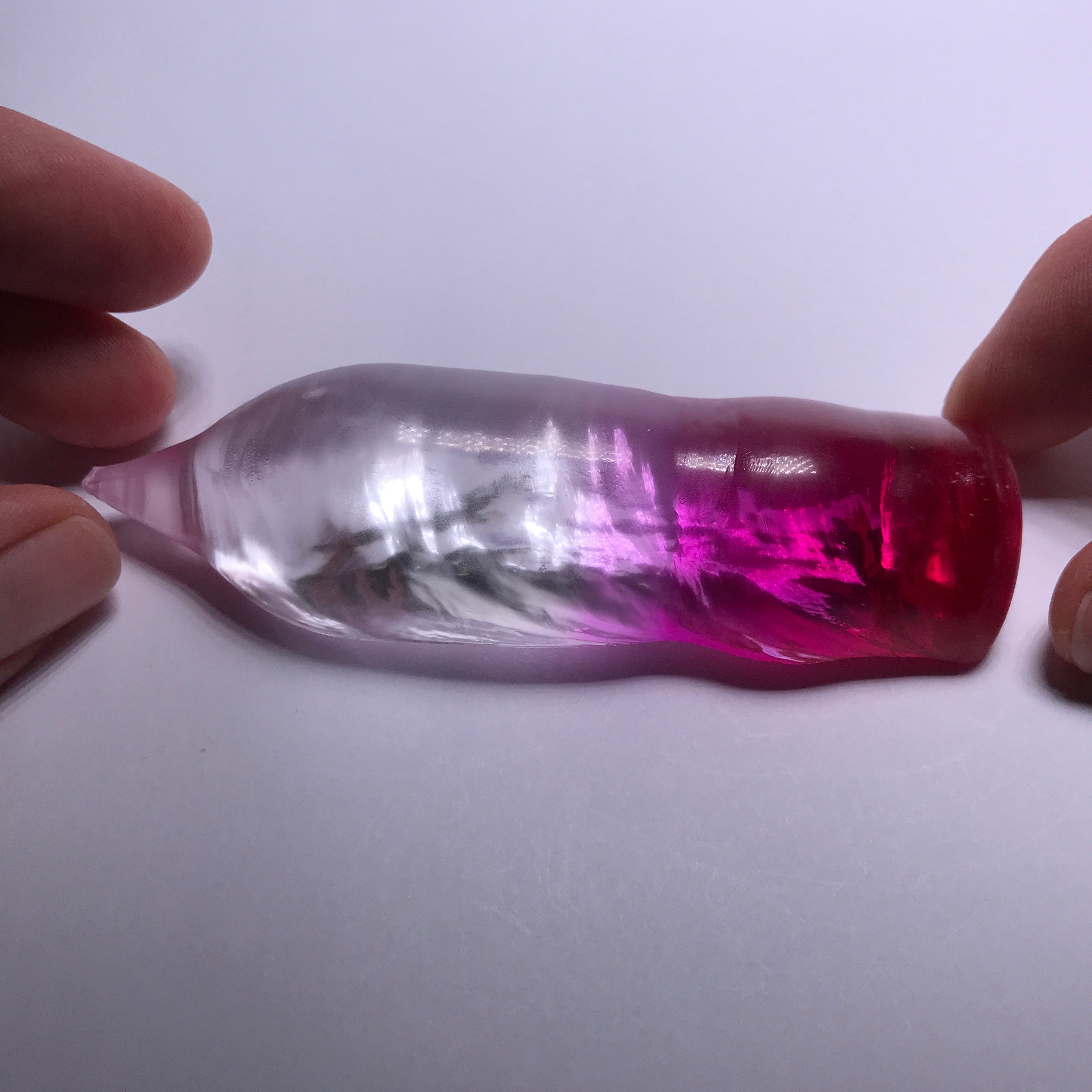 Ruby/White Bi-Color Synthetic Corundum