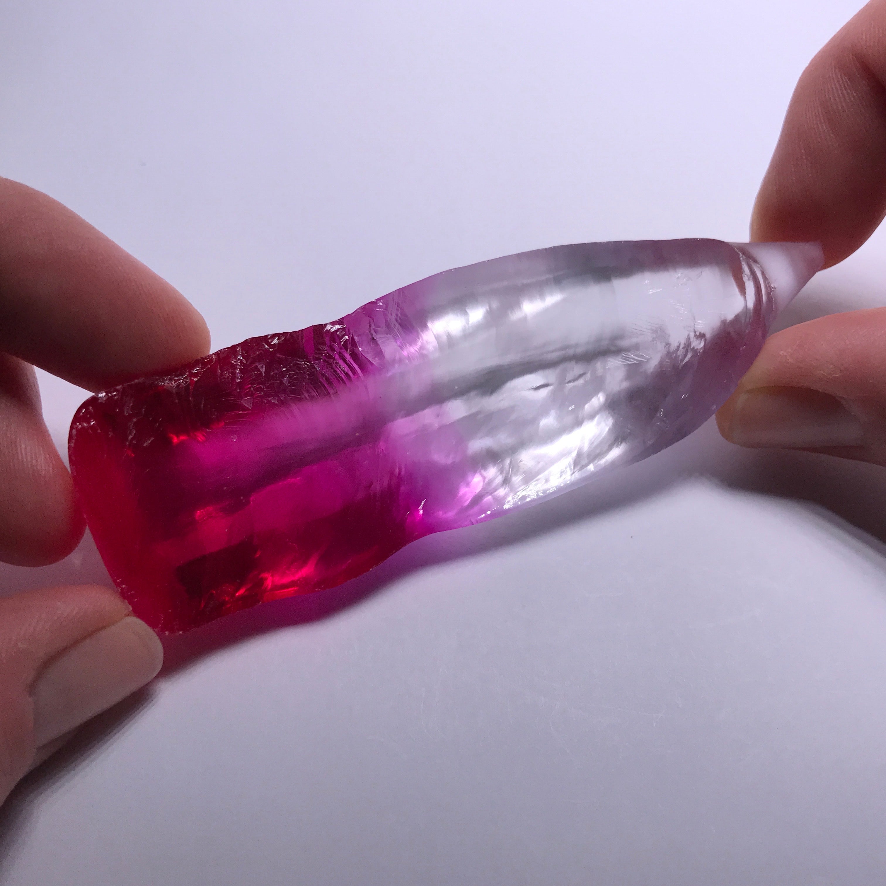 Ruby/White Bi-Color Synthetic Corundum