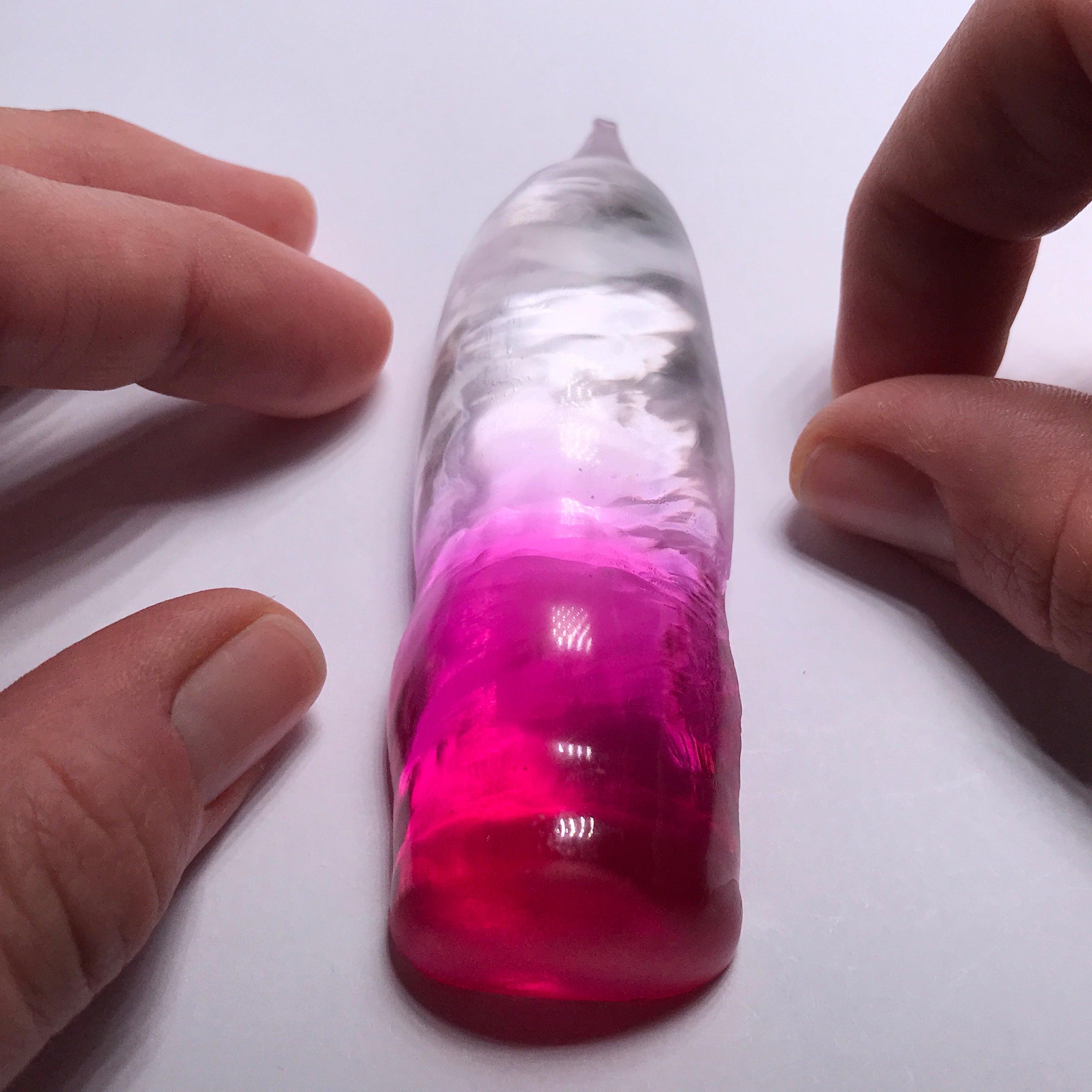 Ruby/White Bi-Color Synthetic Corundum