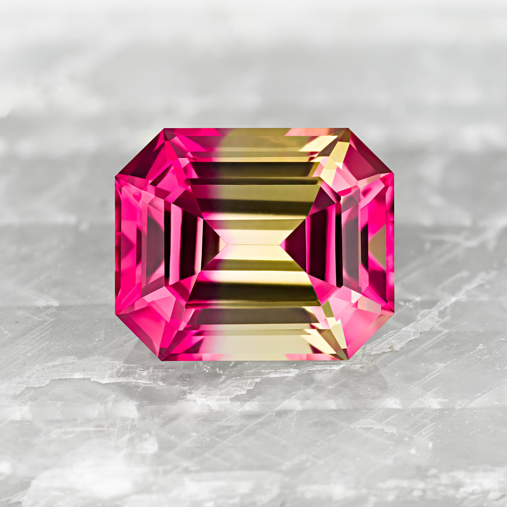 Red/Yellow Bi-Color Synthetic Corundum