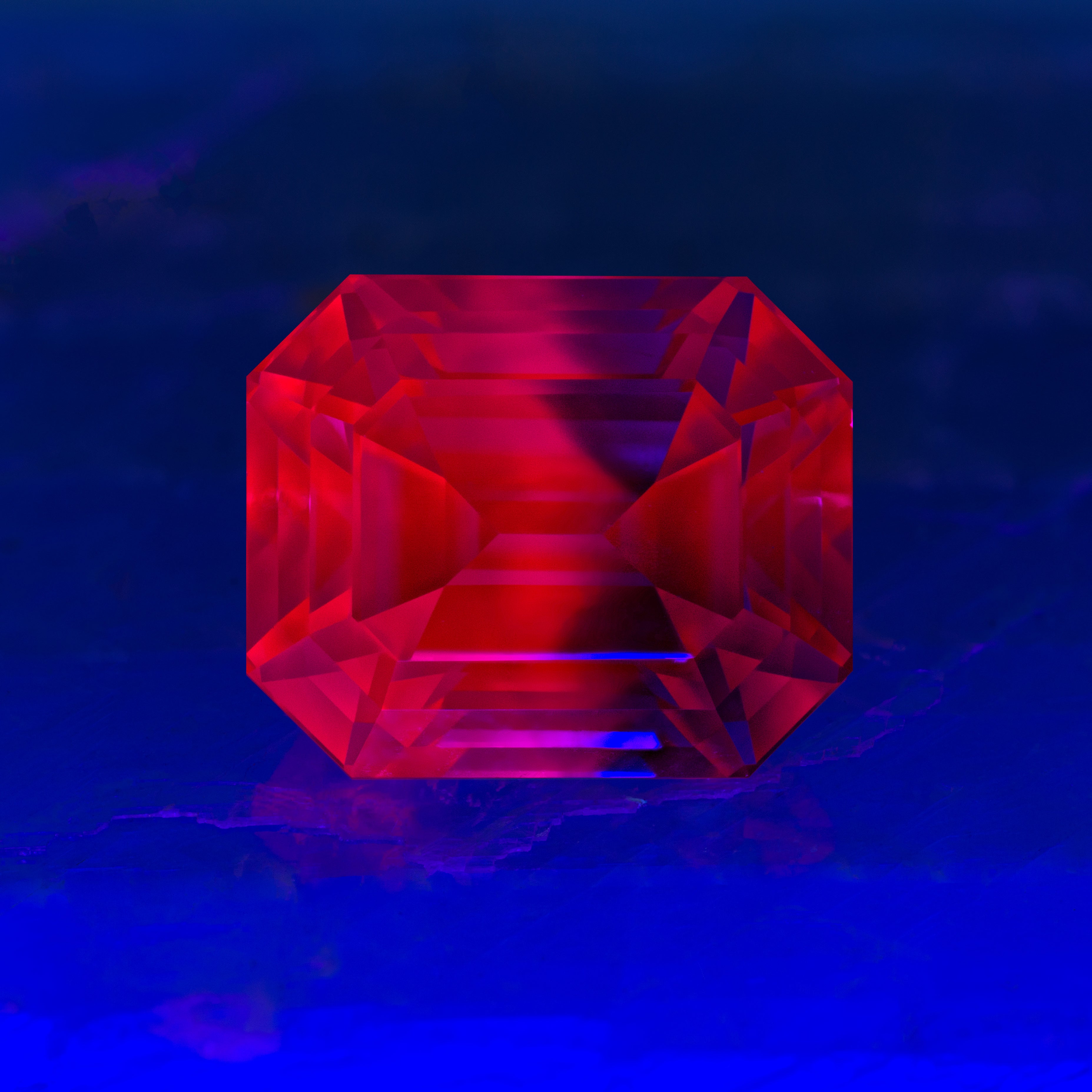 Blue/Pink Bi-Color Synthetic Corundum