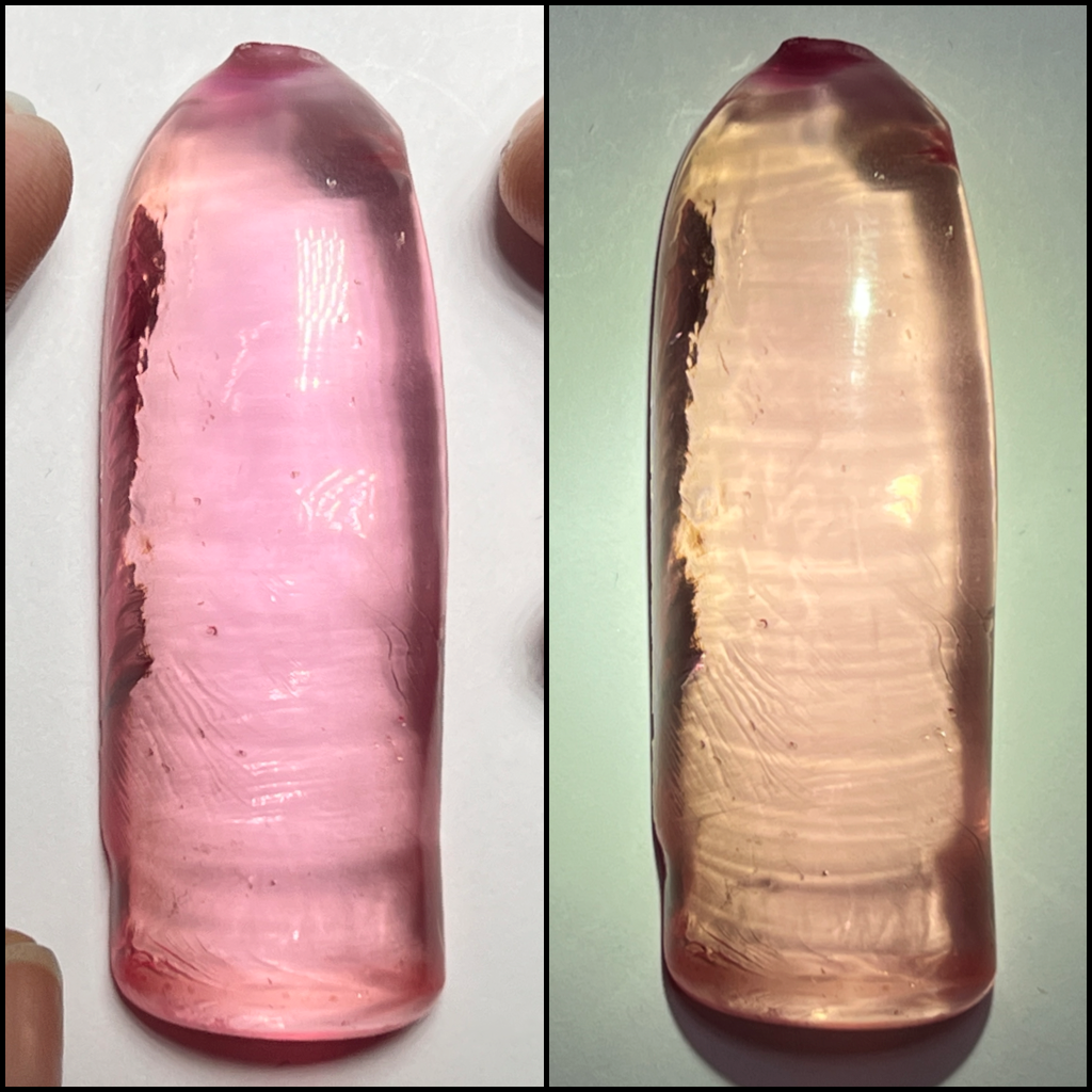 Color Change Pink/Peach Synthetic Corundum